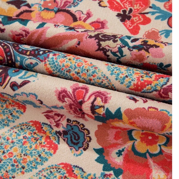 Cozy Floral Print Teddy Lined Pockets jacket Coat - Picture 8 of 10